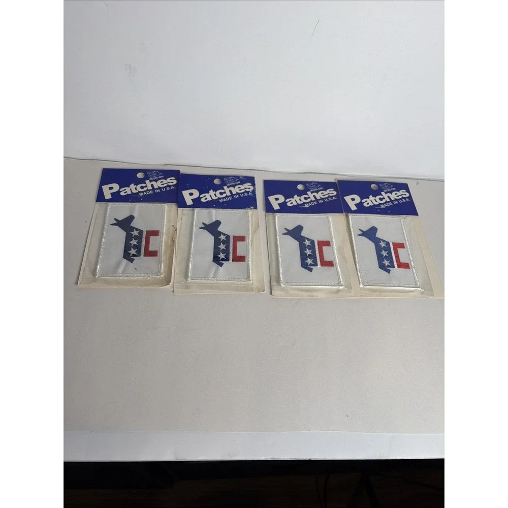 Patches Iron-On Patch White Democratic Donkey Political Souvenir Lot18